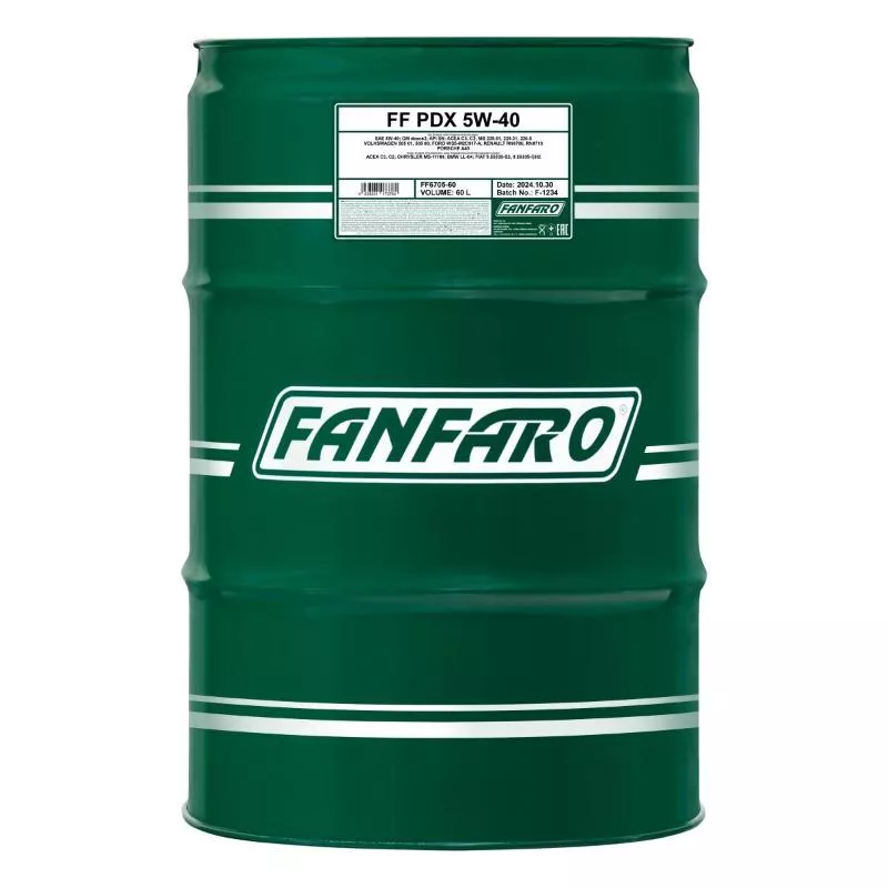Масло моторное синтетическое FANFARO PDX 5W-40 60 л